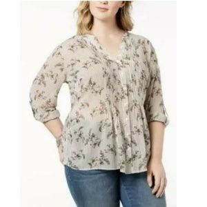 Style & Co Womens Sz 3X Blouse Top Buttons Down